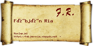 Fábján Ria névjegykártya