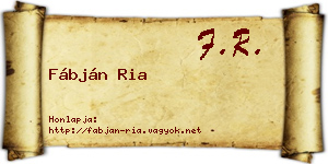 Fábján Ria névjegykártya