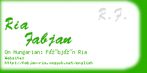 ria fabjan business card